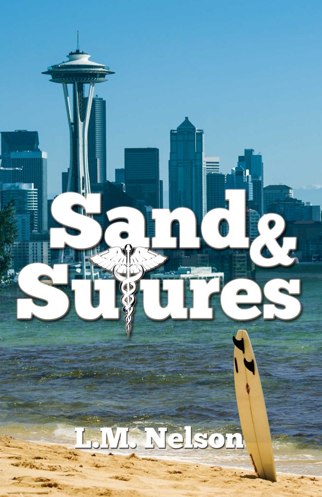 Book cover for Sand & Sutures by L. M. Nelson
